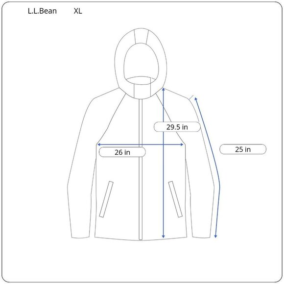 L.L.Bean Mens Blue Hooded Jacket XL Soft Shell Long Sleeve Hoodie Zip Up Jacket - Picture 2 of 7